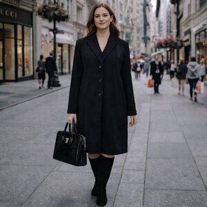 Vintage Tristan & Iseut Size 14  Dress Coat Long Overcoat Jacket Tailored